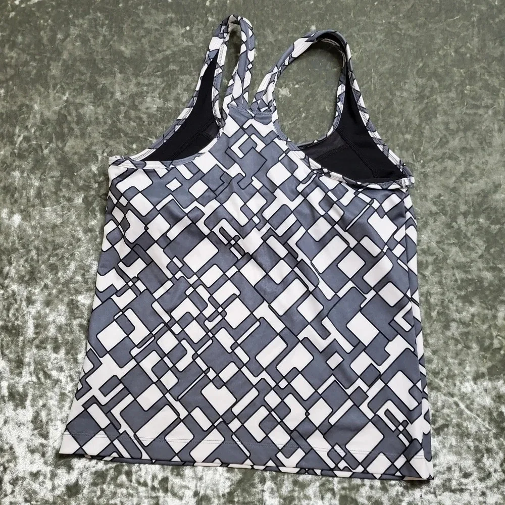 Nike Gray Geometric Print Athletic Tank‎